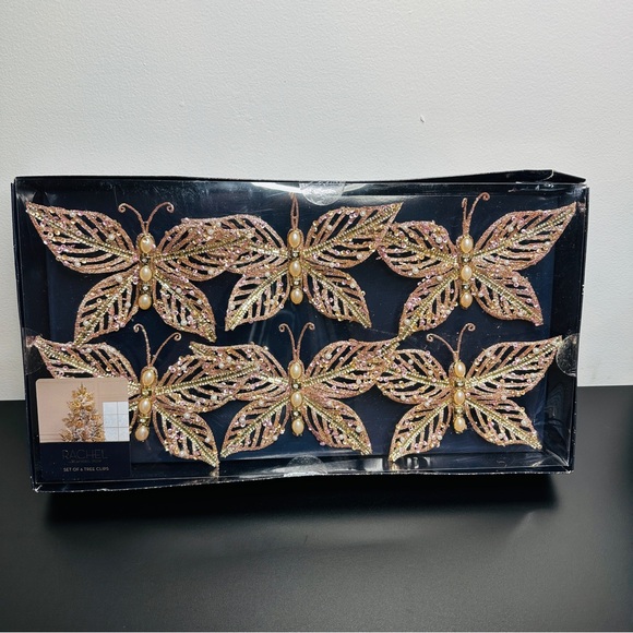 RACHEL Rachel Roy Gold- Colored Butterfly Tree Clip Ornaments NEW!4 - 4.5” - Picture 2 of 10